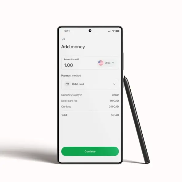 Adding money to your account